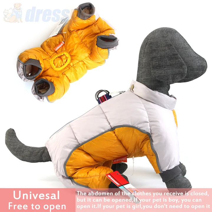 Extra Warm Waterproof Dog Jacket with Long Legs