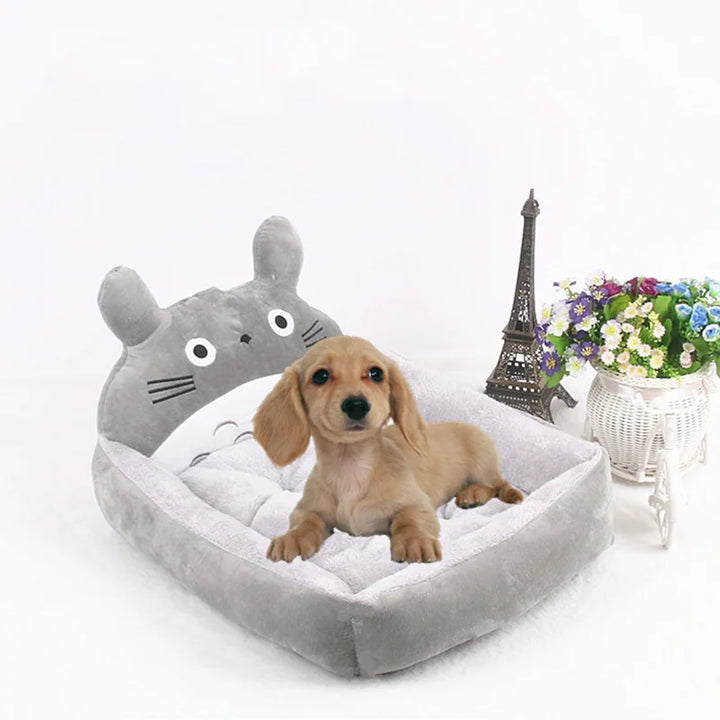 Washable Cartoon Puppy Cat Bed for Small Dogs