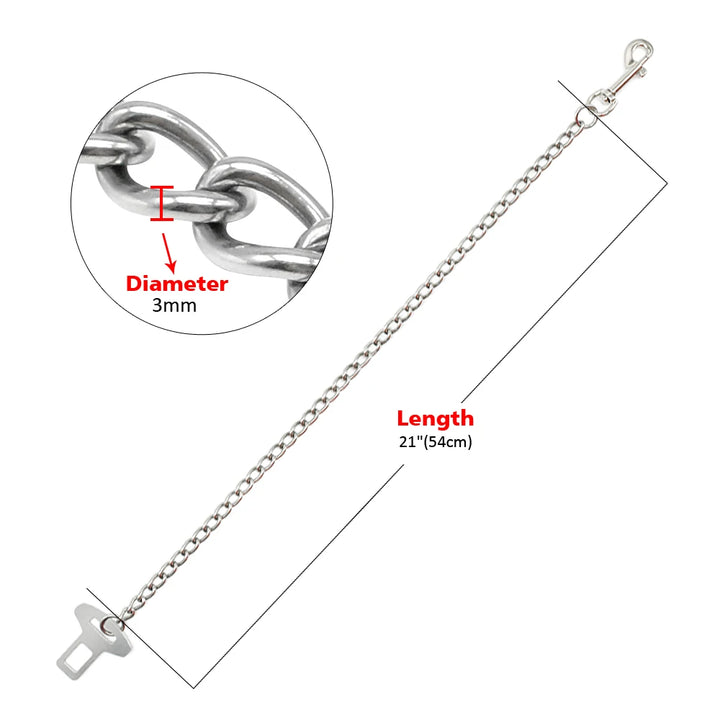 Durable Stainless Steel Dog Chain Pet Car SeatBelt