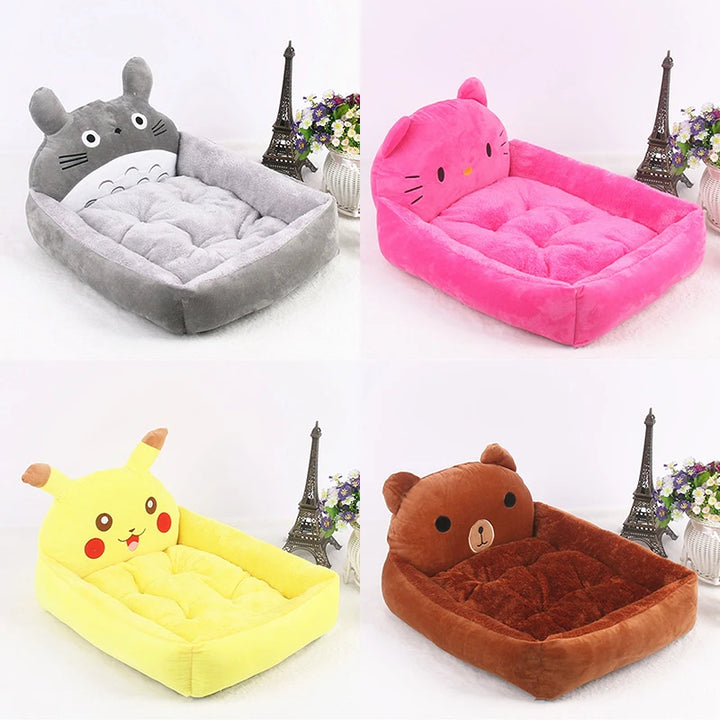 Washable Cartoon Puppy Cat Bed for Small Dogs