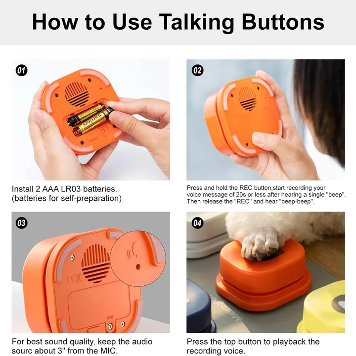 Dog Vocal Training Button - Easy To Use