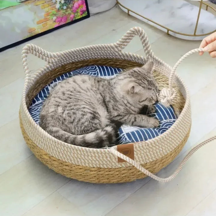 Cat Bed Woven Removable Cat Scratch