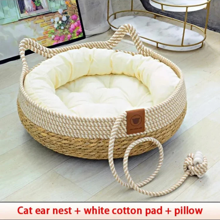 Cat Bed Woven Removable Cat Scratch