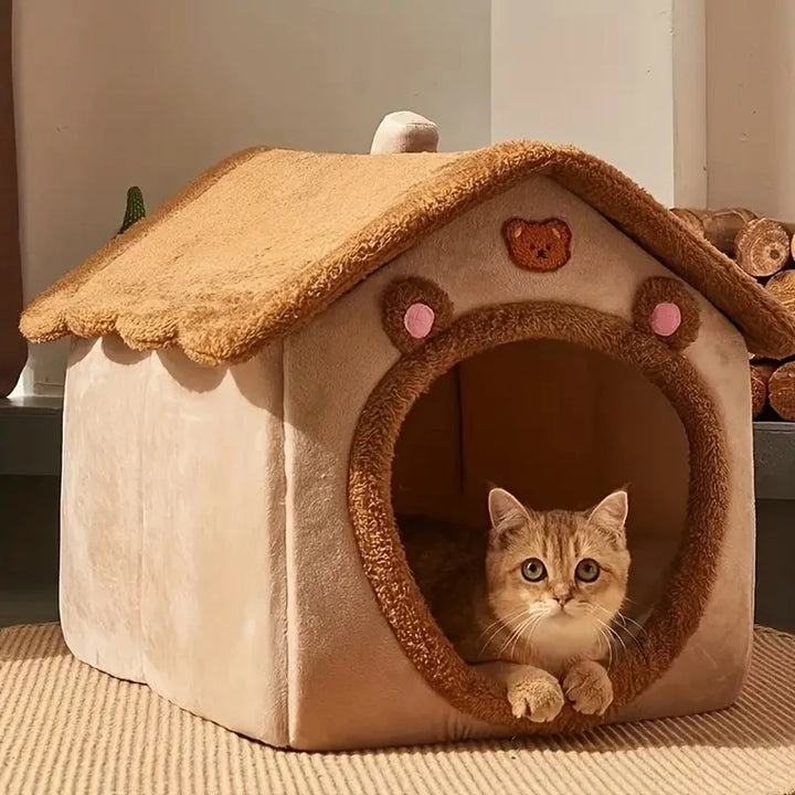 Foldable Teddy Bear Pet House - Puppy Cave