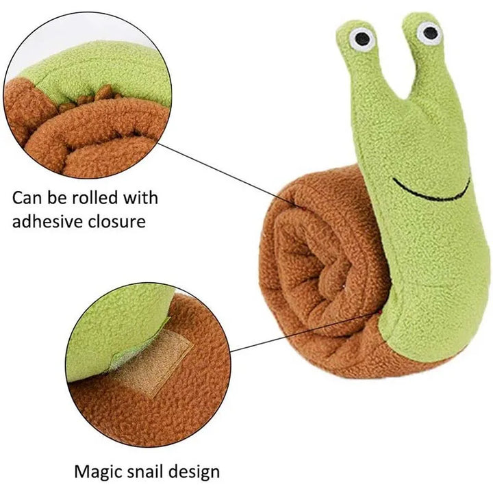 Squeaky Plush Pet Sniffing Snail Interactive Toy