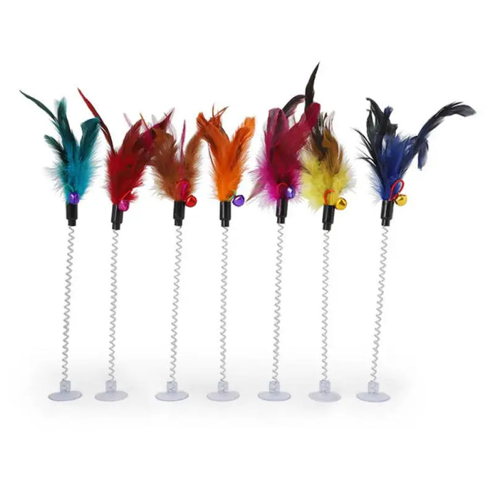 Feather Suction Cup Interactive & Colorful Cat Toy