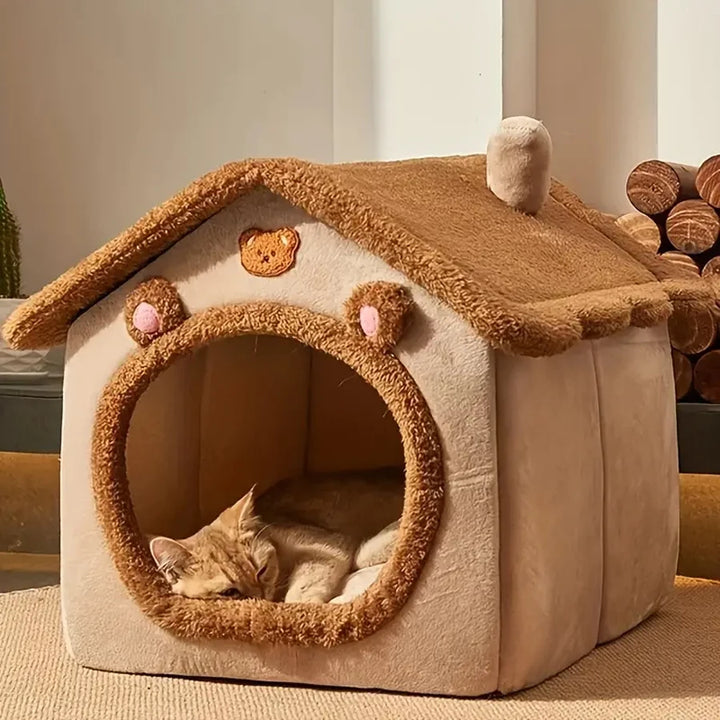 Foldable Teddy Bear Pet House - Puppy Cave