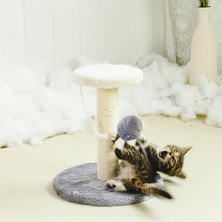 Cat Scratching Tower with Interactive Ball and Plush Mouse