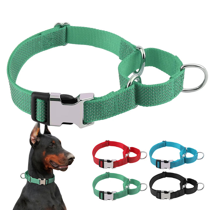 Reflective Nylon Dog Collar With Adjustable Handle