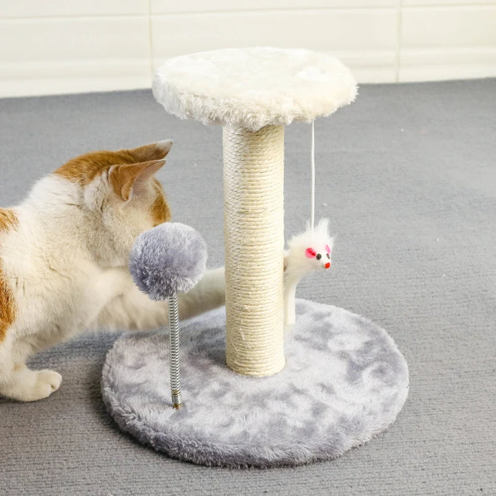 Cat Scratching Tower with Interactive Ball and Plush Mouse