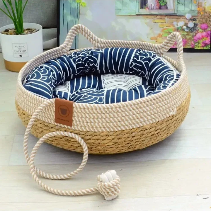 Cat Bed Woven Removable Cat Scratch