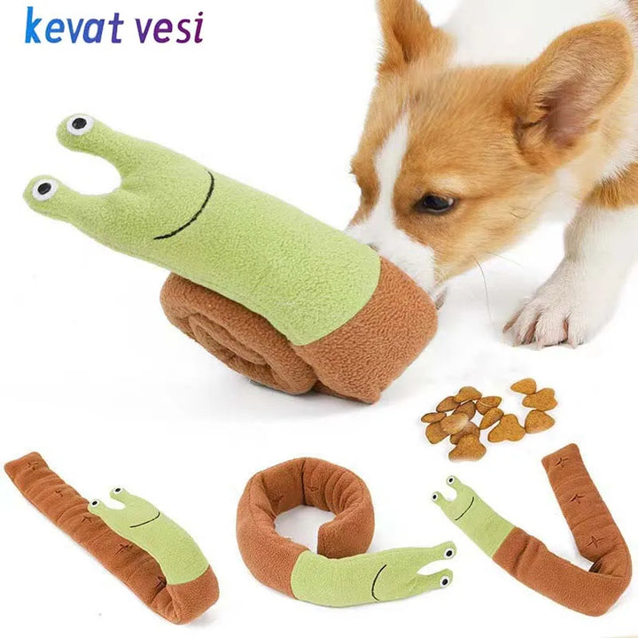 Squeaky Plush Pet Sniffing Snail Interactive Toy