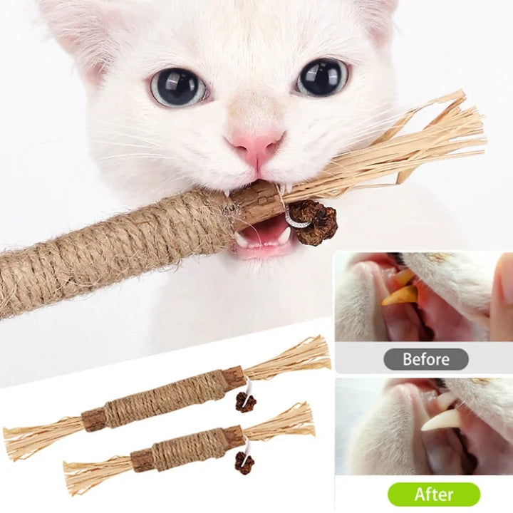 Cat Silvervine Chew Stick Natural Catnip Rope Toy